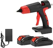 100W Hot Melt Glue Gun Cordless Rechargeable Li-ion Battery Copper Nozzle Home Hot Air Gun DIY Repair Tool(2pcs battery)