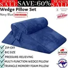 3PCS Wedge Pillow Set Bed Sleep Neck Cushion Support Triangle Orthopedic Memory