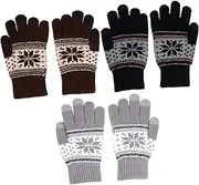 [FRCOLOR] 3 Pairs Touch Screen Gloves Hand Warmers Waterproof Gloves Snow Gaiters Gloves Walking Gloves Touchscreen Driving Gloves Warm Gloves Removable Adjustable Hat Touchable Knitting