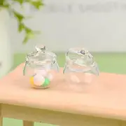 1:12 Dollhouse Mini Glass Jar Candy Bottle Storage Tank Tiny Vial Kitchen Dec CR