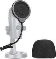 Yeti Nano Mic Pop Filter with Foam Winscreen - 4 Inch 3 Layers Mic Wind Pop Screen Mask Shield and Foam Wind Cover For Blue Yeti Nano Mic to Improve Sound Quality by YOUSHARES