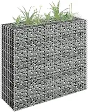 Raised Garden Bed, Elevated Planter Box Plant Container Gabion Galvanised Steel 90x30x90 cm