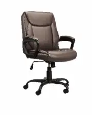 Amazon Basics Classic Puresoft Padded Mid-Back Office Computer Desk Chair -Brown