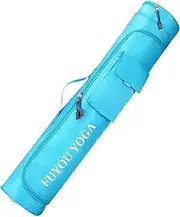 IOIUSKKU Yoga Bolster Pilates Mat Bag Yoga Mat Storage Bag with Adjustable Strap Yoga Bag for Yoga Mat and Blocks Polyester, Blue