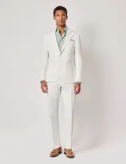 Hawes & Curtis White Italian Linen-Cotton Slim Fit Suit | 1913 Collection Size: One Size