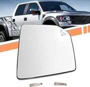 AOUTTUOA Mirror Glass Heated Blind Spot Right Passenger Side Compatible with Ford F-150 2015-2021,F-250 F-350 F-450 F-550 Super Duty 2017-2022 with Heated & Blind Spot Replace FL3Z17K707D FL3Z17K707G