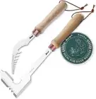 AON 2Pack Hand Crack Weeder Puller Tool Set Made with Heat Treated Steel and Ash