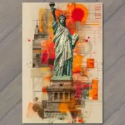 11x17" Statue of Liberty Artistic City Background New York USA United States