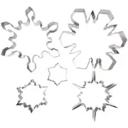 Ateco Plain Edge Stainless Steel Snowflake Cutter 5 Pc Set 4843 NEW IN BOX