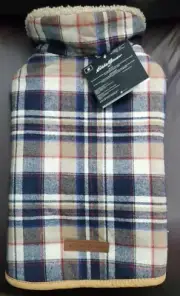Eddie Bauer Dog Jacket/Coat Mulberry Plaid Brown, Sherpa Lined Size S,M,L New