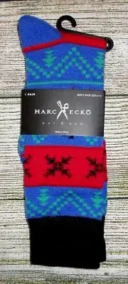 MENS MARC ECKO BLUE WESTERN TRIBAL CREW SOCKS (SHOE SIZE 6-12)