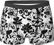 [YANYU] Black and White Flowers Print Stylish Men Briefs Breathable Stretch Lightweight Comfortable for All Day Wear