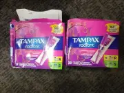 2 Pk: Tampax Radiant Tampons REGULAR (32) & SUPER(24), Unscented - E5E