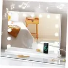 Vanity Mirror with Lights and Bluetooth Speaker & Wireless Charger, 23"x18"