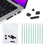EGMOTAO 7PCS Anti Dust Dirt Plug Port Cover Cups Set Compatible 2023-2021 MacBook Pro 14"" 16"" M3 M2 M1 Pro/Max A2779/A2442/A2780/A2485 Silicone Dust Plug Cover Accessories -Black