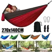 Portable Outdoor Hammock With Nylon Color Matching Parachute Fabric Hanging Bed