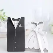 50 White Black Gift Boxes Wedding Dress Tuxedo FAVOR BOXES Party Decorations