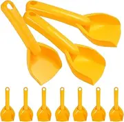 Housoutil 10 Pcs Beach Shovels, Plastic Sand Shovels for Kids, Small Sandbox Toys for Digging, Summer Beach Activities, Yellow