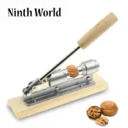Mechanical Nut Cracker Pecan Walnut Almond Opener Tool Heavy Duty Wood Base NEW