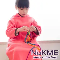 在飛比找PChome24h購物優惠-棉花田【NuKME】兒童時尚多功能創意袖毯-珊瑚粉