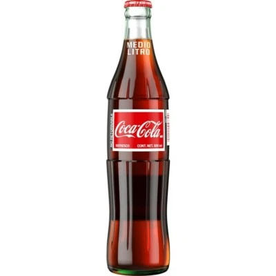 Coca-Cola Cane Sugar Mexican Soda Pop, 500 ml Each Glass Bottle (6Pak)