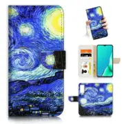 ( For Vivo Y01 ) Wallet Flip Case Cover AJ23838 Starry Night Van Gogh