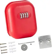 Folpus Key Lock Box Key Storage Box Rustproof Wall Mount Combination Lockbox 4 Digit Code for Outdoor Home Factory Realtors Office, red