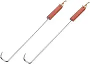 BESTYASH 2Pcs Meat Forks Ergonomic BBQ Skewer Tool for Grilling Steaks and Lamb Chops Heat Resistant Roasting Fork for Camping and Outdoor Barbecue