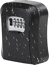 QYINXIU Key Lock Box, Combination Lock Box Wall Mounted Waterproof Key Storage Lock Box for Outdoor & Indoor 5 Keys Capacity Re-Settable Code
