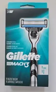 Gillette Mach3 Men's Razor 1 Handle + 1 Cartridge, 3 Blades