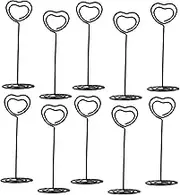 Angoily 10pcs Wire Menu Stand Photo Holder Clips Elegant Table Card Holders for Weddings Anniversaries and Parties Base for Easy Display of Notes and Photos