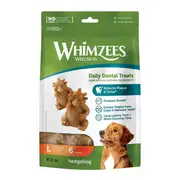 Whimzees Hedgehog Dog Dental Treat Value Bag L 6PK