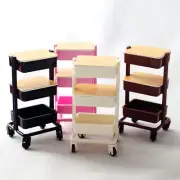 Dolls House Miniature Mobile Trolley 3-Layers Storage Rack Kitchen 1:12TH Scale
