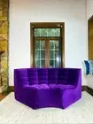 N701 Ethnicraft Custom Modular Sofa & Sectional Couch Purple Velet: Round Seater