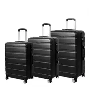 3PC Luggage sets Suitcase Black