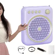 Portable Voice Amplifier Bluetooth Rechargeable Speaker With Wired Microphone-Purple