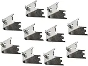 LAPYAPPE 10Pcs Stainless Steel Freezer Clip Hooks Cooler Shelf Supports with Curved Dovetail Design Easy to Install Fridge Shelf Clips for Freezer and Display Cabinet Use