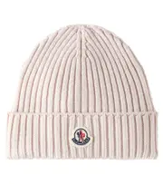 [Moncler Enfant] Moncler Enfant Ribbed-knit virgin wool beanie M pink