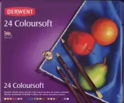 Derwent 24 piece Coloursoft Pencil NEW GENUINE tin case