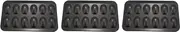 Binxind 6 Packs Non-Stick Madeleine Pot, 12 with Shell Cake Baking Tray Chocolate Non-Stick Baking Tray, for Oven Baking Black
