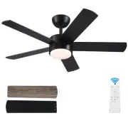42 inch Black Ceiling Fans with Lights and Remote Control, LED Ceiling Fan Di...
