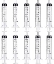 10Pcs Plastic Syringes, 10ml 20ml Measuring Syringe Measurements Individually Sealed Applicator for Industrial Experiments Scientific Labs Oiling Watering Liquids Glue Feeding Pets (10ml-10Pcs)