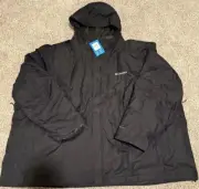 Columbia Whirlibird IV Interchange 3-In-1 Omni-Tech Jacket Black Mens Sz 6X 6XL