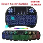 2.4gHz_Backlit Mini Wireless Handheld Keyboard Mouse Touchpad Black - 7 COLOR