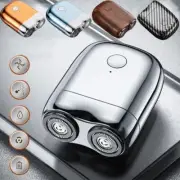 Mini Portable USB Rechargeable Men's Shaver Double Head Washable Electric Razor