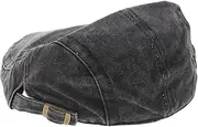 [TEMPNAP] Vintage Beret Cap for Men Women News Boy Hat with Washed Finish Fashionable Flat Driving Hunting Cap Stylish Unisex Accessory Occasion Black