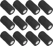 12Pcs Self-Adhesive Bandage Wrap - 10cm Natural Latex Elastic Vet Wrap for Cows, Dogs, Horses - Versatile Pet Care Essential(black)