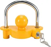 Universal Coupler Lock Trailer Hitch Security Adjustable Lock Tow Ball Coupler Fits 1-7/8",2”, 2-5/16" Coupler Yellow (3: Ball Coupler)