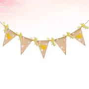 Birthday Linen Banner First Birthday Decorations Triangle Bunting Flag
