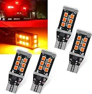 icykale Pack-4 Car T15 LED Reversing Light, W16W 912 921 906 1:1 Design Stable IC Driven Bulb, 2835-15SMD 360 Degree Uniform Lighting Bulb, Universal for Cars Canbus Decoding Error-free Bulb (Red)